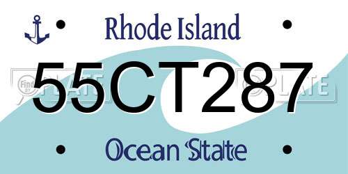 55CT287 Rhode Island License Plate