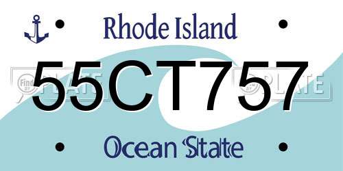 55CT757 Rhode Island License Plate