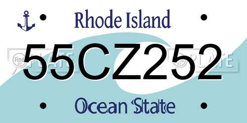 55CZ252 Rhode Island License Plate