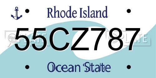 55CZ787 Rhode Island License Plate