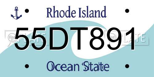 55DT891 Rhode Island License Plate