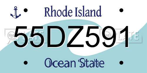 55DZ591 Rhode Island License Plate