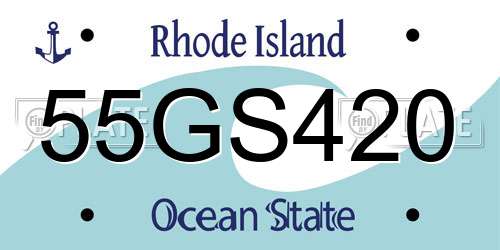 55GS420 Rhode Island License Plate
