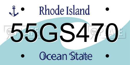 55GS470 Rhode Island License Plate