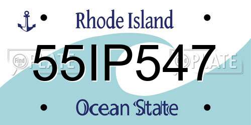 55IP547 Rhode Island License Plate