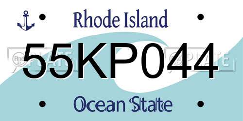 55KP044 Rhode Island License Plate