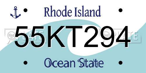 55KT294 Rhode Island License Plate