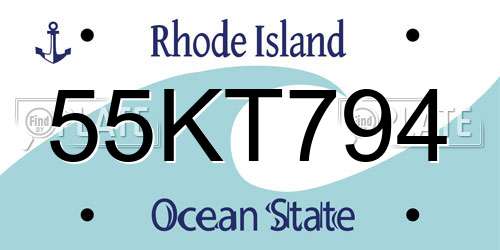 55KT794 Rhode Island License Plate