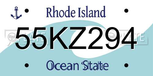 55KZ294 Rhode Island License Plate
