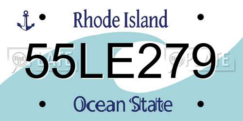 55LE279 Rhode Island License Plate