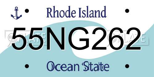 55NG262 Rhode Island License Plate