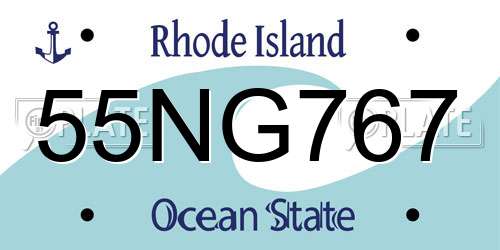 55NG767 Rhode Island License Plate