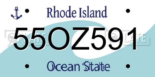 55OZ591 Rhode Island License Plate