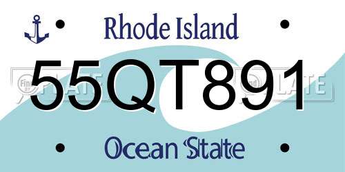 55QT891 Rhode Island License Plate