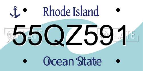 55QZ591 Rhode Island License Plate