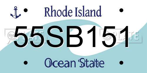 55SB151 Rhode Island License Plate