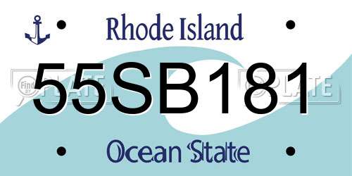 55SB181 Rhode Island License Plate