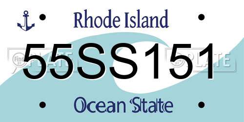 55SS151 Rhode Island License Plate
