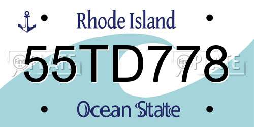 55TD778 Rhode Island License Plate