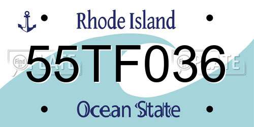 55TF036 Rhode Island License Plate