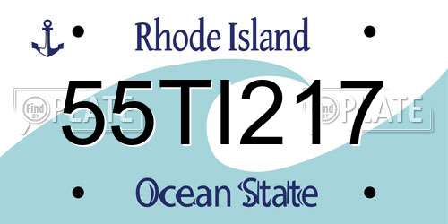 55TI217 Rhode Island License Plate