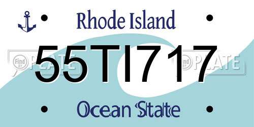 55TI717 Rhode Island License Plate