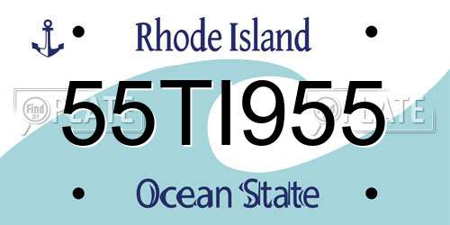 55TI955 Rhode Island License Plate