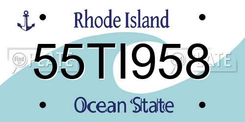 55TI958 Rhode Island License Plate