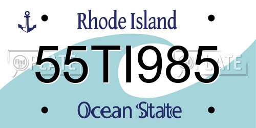 55TI985 Rhode Island License Plate