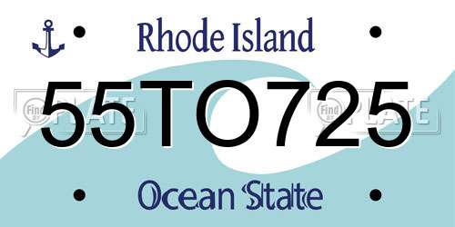 55TO725 Rhode Island License Plate