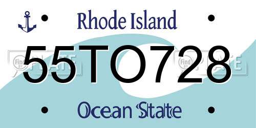 55TO728 Rhode Island License Plate