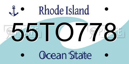 55TO778 Rhode Island License Plate