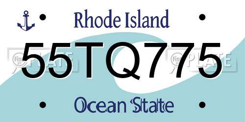 55TQ775 Rhode Island License Plate