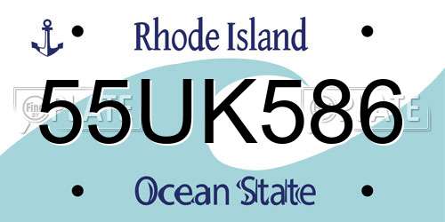 55UK586 Rhode Island License Plate