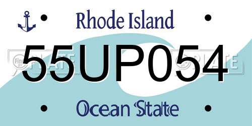 55UP054 Rhode Island License Plate