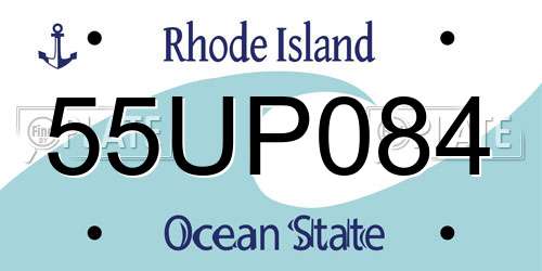 55UP084 Rhode Island License Plate