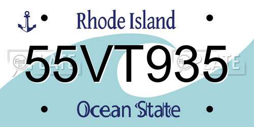 55VT935 Rhode Island License Plate