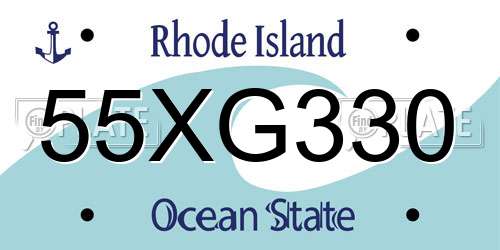 55XG330 Rhode Island License Plate