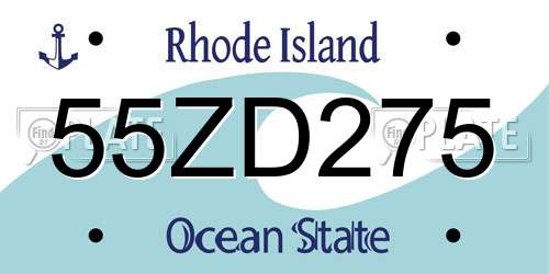 55ZD275 Rhode Island License Plate