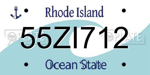55ZI712 Rhode Island License Plate