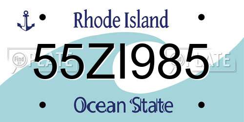 55ZI985 Rhode Island License Plate