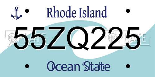 55ZQ225 Rhode Island License Plate