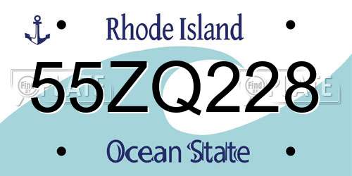 55ZQ228 Rhode Island License Plate