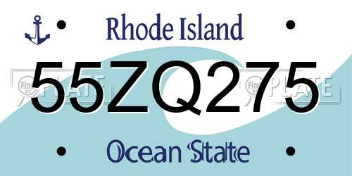 55ZQ275 Rhode Island License Plate