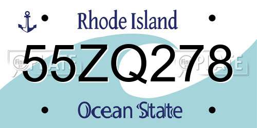 55ZQ278 Rhode Island License Plate