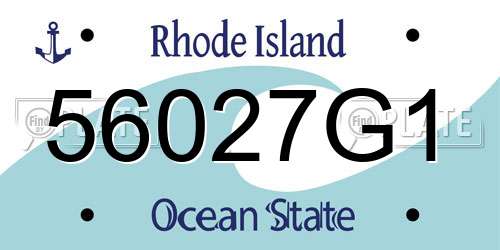 56027G1 Rhode Island License Plate