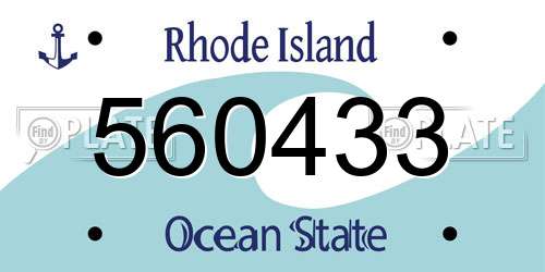 560433 Rhode Island License Plate