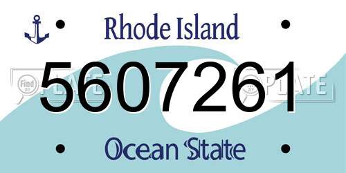 5607261 Rhode Island License Plate
