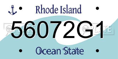 56072G1 Rhode Island License Plate