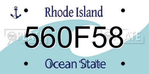 560F58 Rhode Island License Plate
